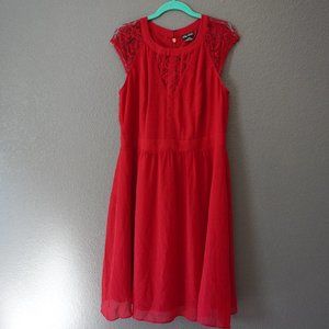 City Chic Red Dress With lace Detail size 16 NWT
